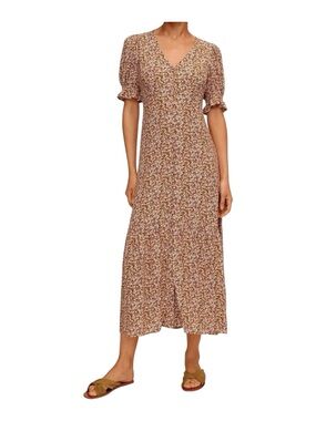 Mango | Dresses | Mango Long Dress With Flutter Sleeves